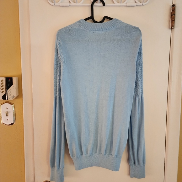 Blue cardigan with a zipper cotton blend - Picture 5 of 5